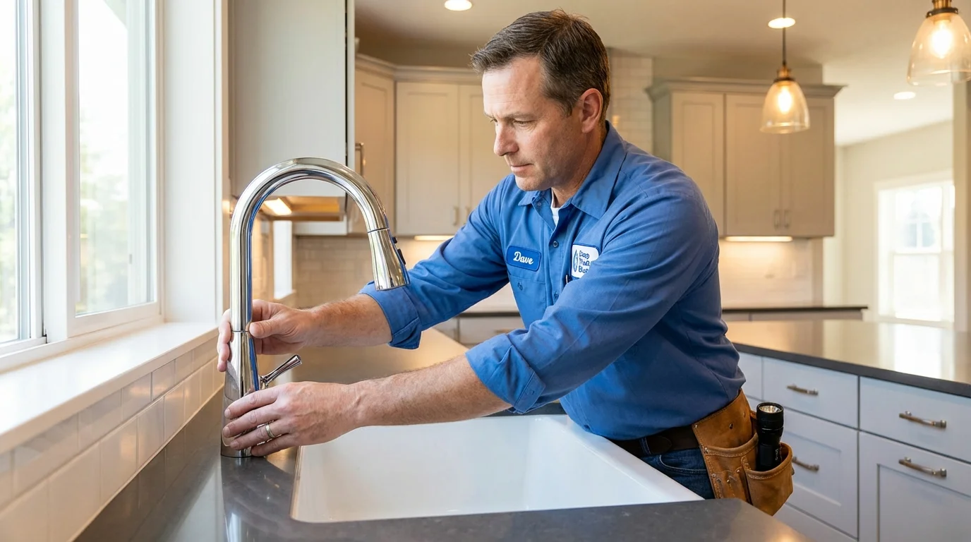 Kitchen faucet installation by Johns Plumbing LLC in Walpole